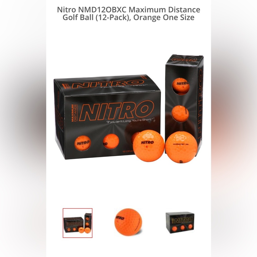 Nitro NMD12OBXC Maximum Distance Golf Ball (12-Pack), Orange One Size Brand New